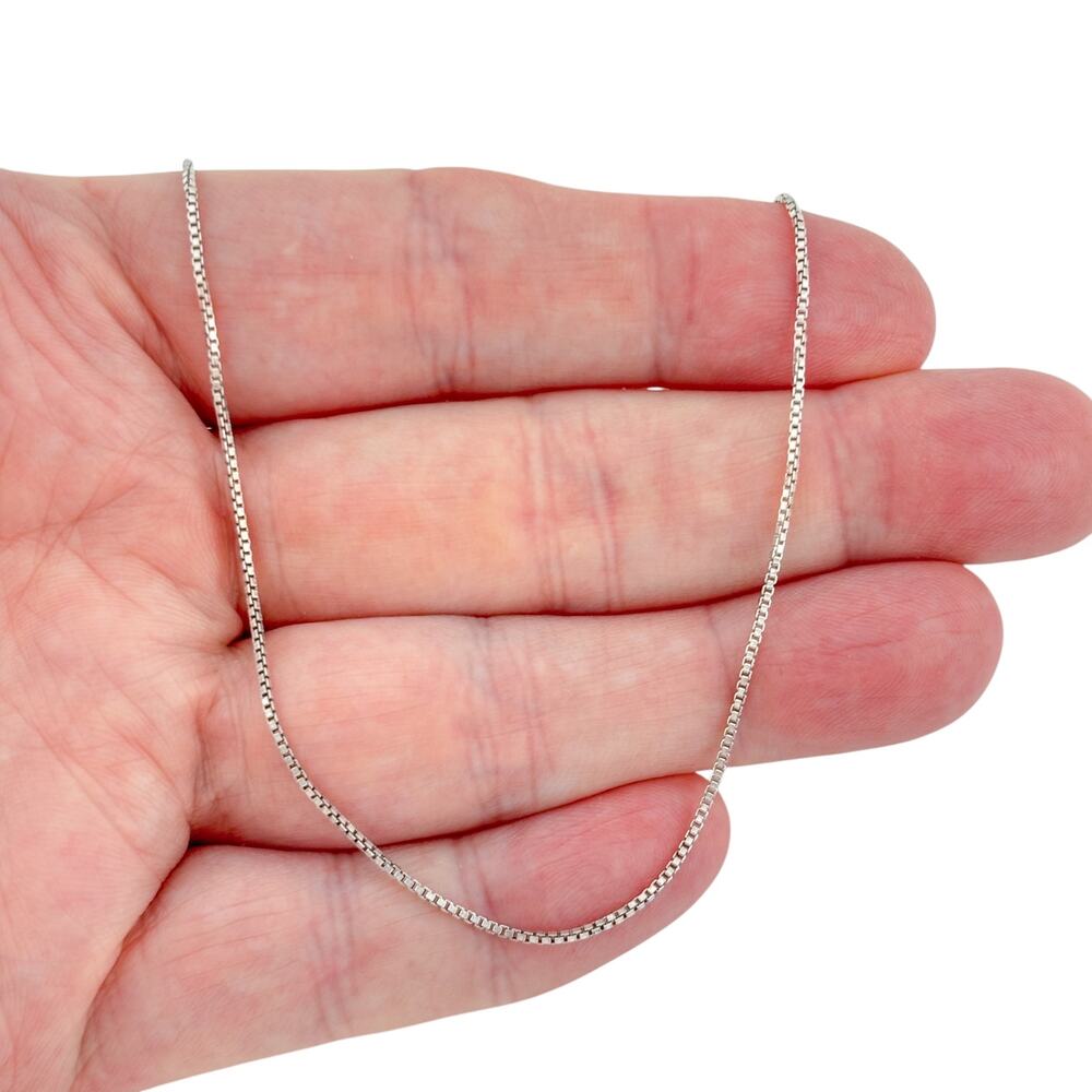 Vintage Italy Sterling Silver 925 Box Link Chain Necklace 16"